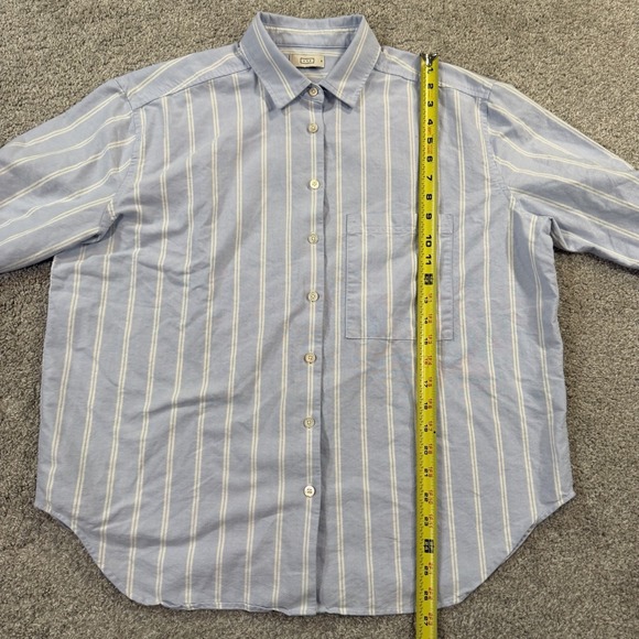 AYR Button Down Shirt Mens M Blue Stripe Oxford Cotton Oversized Pocket Casual - Picture 3 of 11